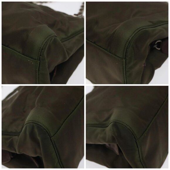 PRADA Chain Shoulder Bag Nylon Khaki Auth - Picture 16 of 16